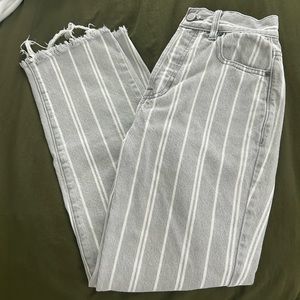 Pacsun High Rise Straight Leg Striped Jeans
